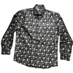 Centenario Men's Large Long Sleeve Button-up Shirt Black
